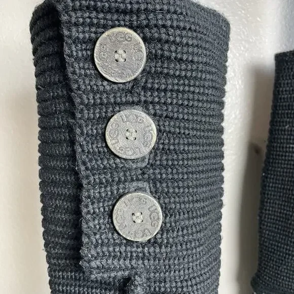 UGG Australia 5819 Classic Cardy Knit Black Fold Over Boots Shoes US Women's 8 - Picture 2 of 9